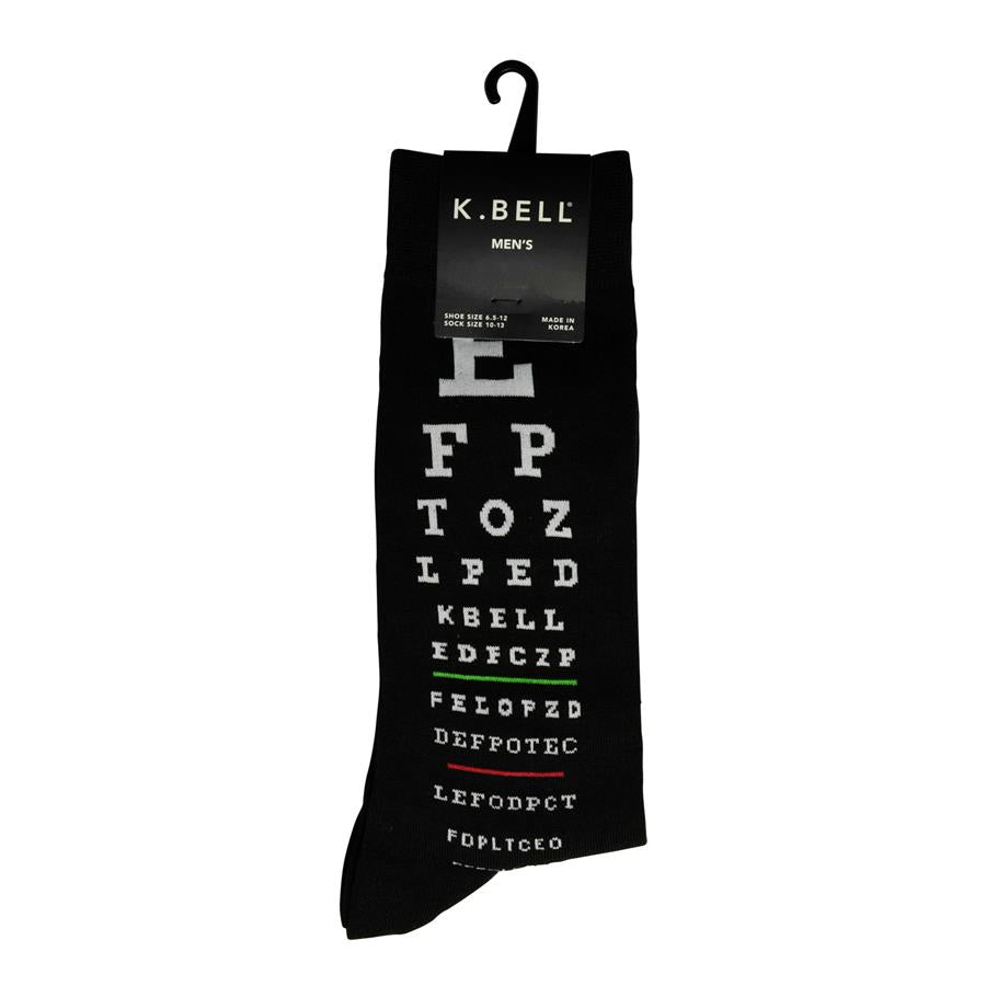 K. Bell Men's Eye Chart Crew Socks