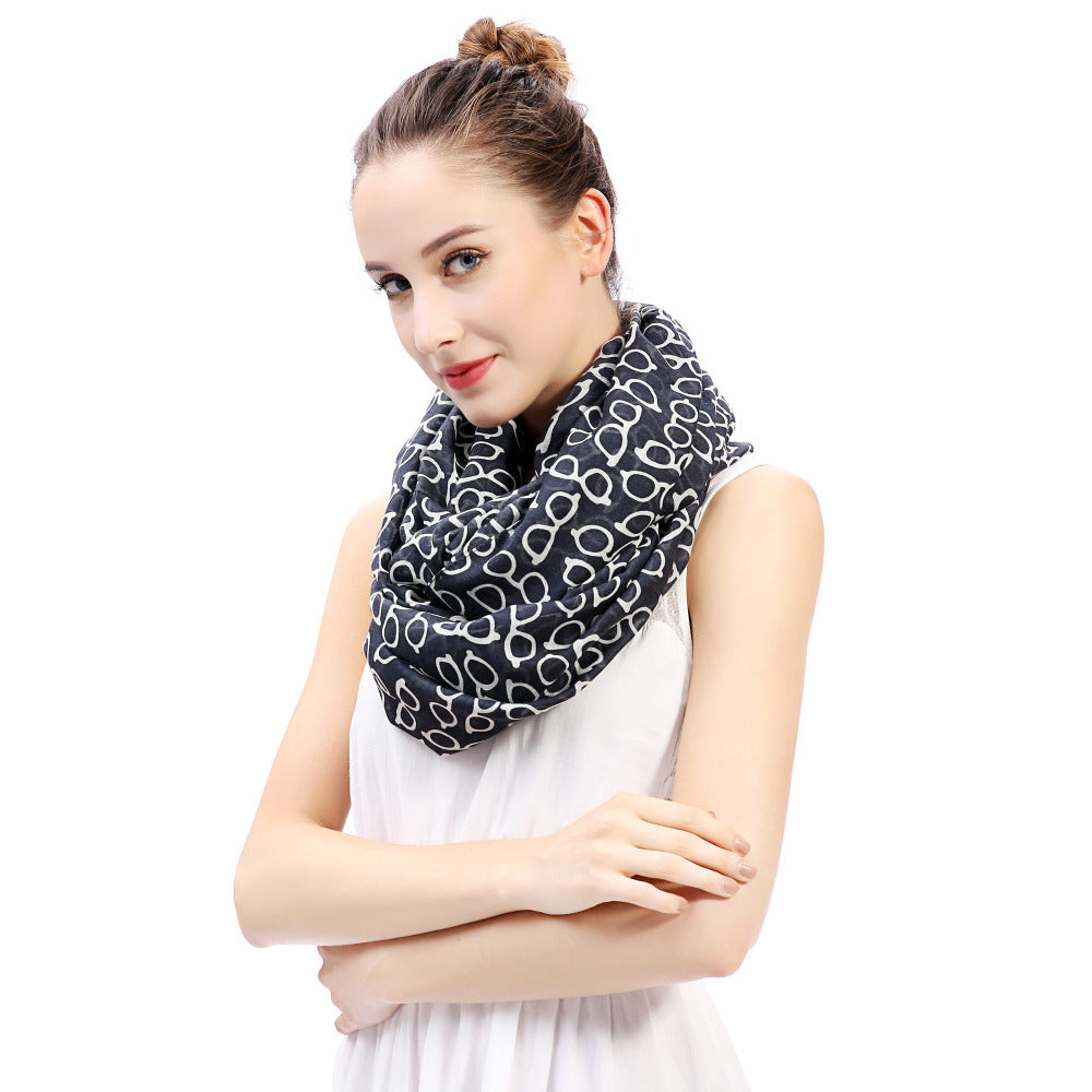 Infinity Scarf  Glasses Print
