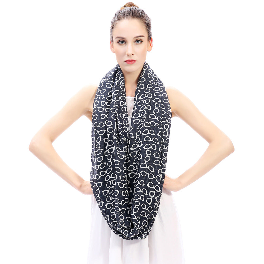 Infinity Scarf  Glasses Print