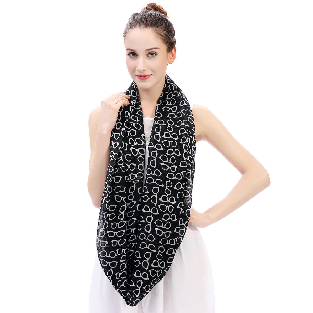 Infinity Scarf  Glasses Print
