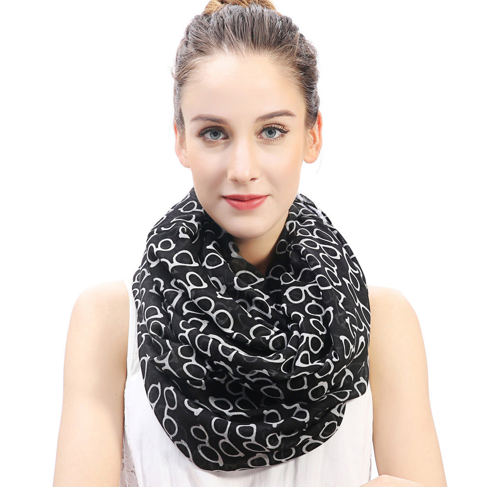 Infinity Scarf  Glasses Print