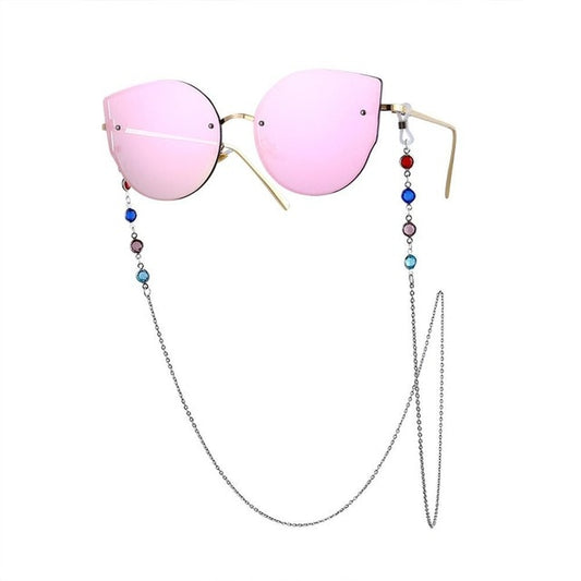 Eye glasses necklace - Crystal Bead Chain