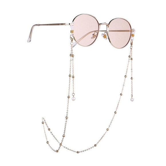 Eye glasses necklace - Pearl Bead chain