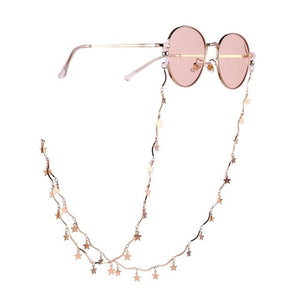 Eye glasses necklace - Hanging Gold Star Chain