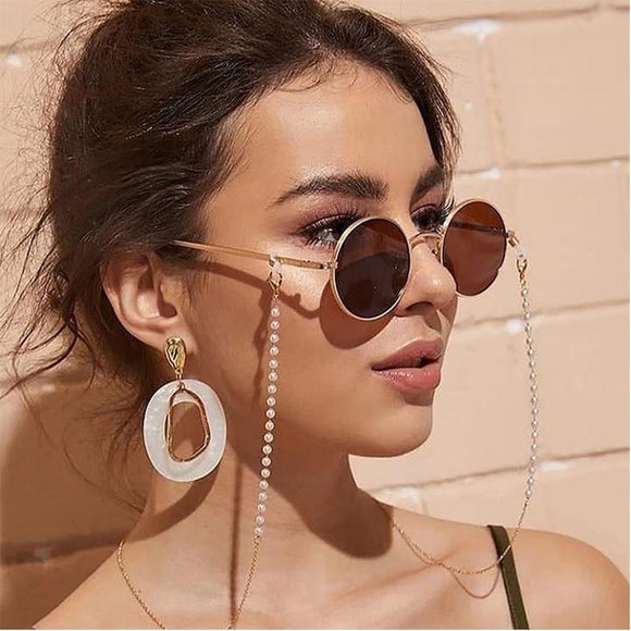 Eye glasses necklace - Small Pearls Chain