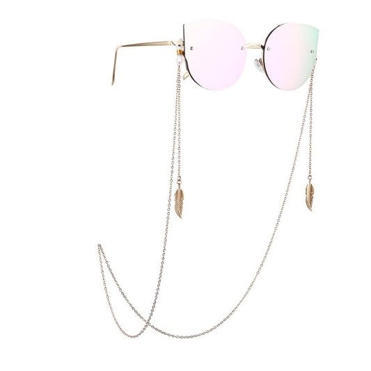 Eye glasses necklace - Elegant Gold Leaves