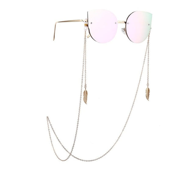 Eye glasses necklace - Elegant Gold Leaves