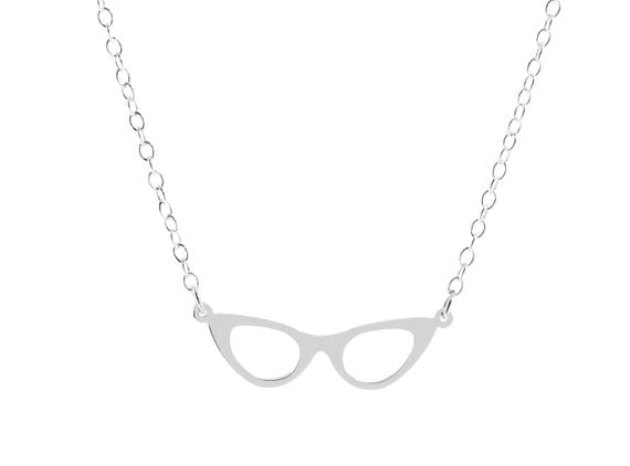 Cat Eye Glasses Pendant Necklace