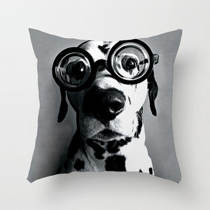 Dalmatian Wearing Glasses Cushion Cover