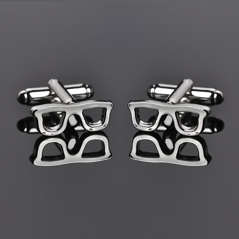 Eye Glasses French Cuff Links